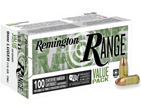 remmington green box full metal jacket range ammo|remington range 9mm 115 grain ammo.